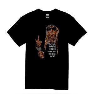 Black Graphic T-Shirt with Lil Wayne